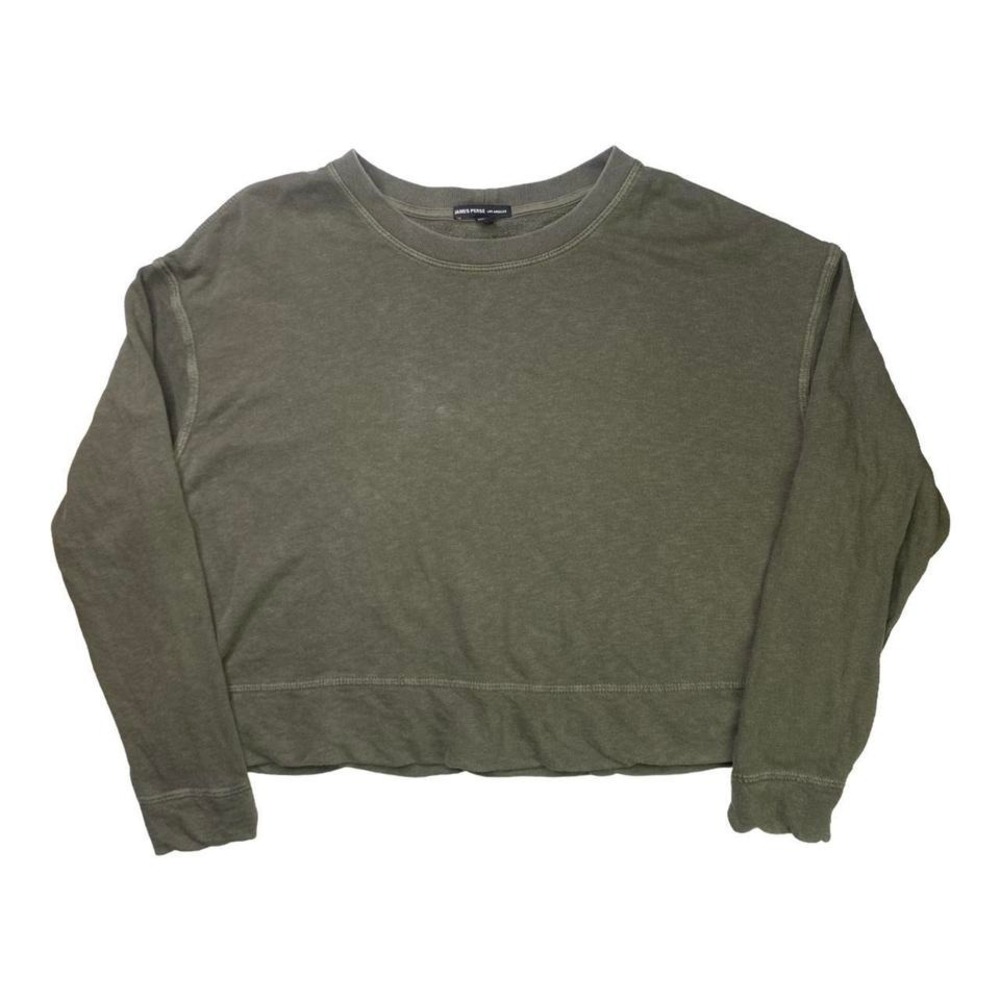 James Perse cropped green sweater SIZE 2